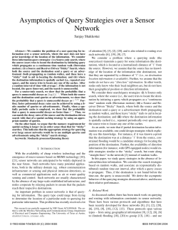 Asymptotics of Query Strategies over a Sensor Network