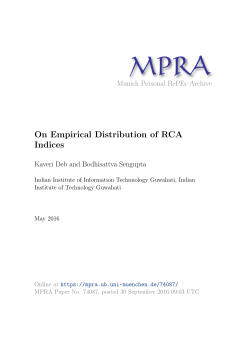 On Empirical Distribution of RCA Indices