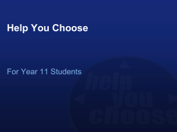 HYC Power Point for Year 11`s 2015 - CJ