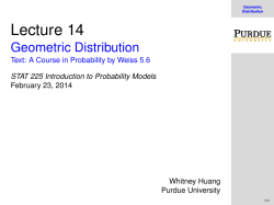 Geometric Distribution - Text: A Course in Probability by Weiss 5.6
