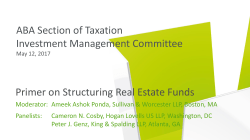 Primer on Structuring Real Estate Funds