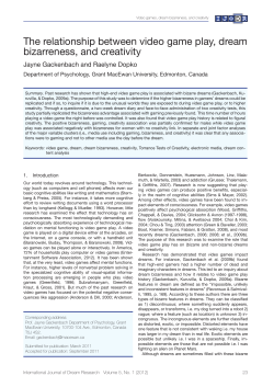 The relationship between video game play, dream bizarreness, and