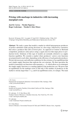 Pricing with markups in industries with increasing marginal costs