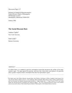 The Social Discount Rate - Federal Reserve Bank of Minneapolis