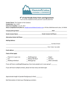 4 th of July Parade Entry Form and Agreement