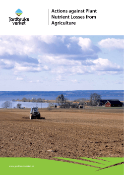 Actions against Plant Nutrient Losses from