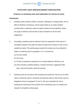 Evidence on switching costs (and implications for barriers to entry)