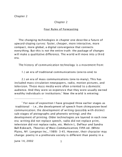 Chapter 2 1 For ease of exposition I have grouped three earlier