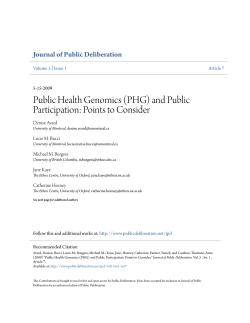 Public Health Genomics (PHG) and Public