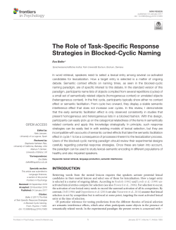 The Role of Task-Specific Response Strategies in