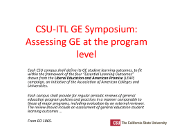 Assessing GE at the Program Level