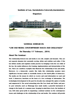 Institute of Law, Kurukshetra University,Kurukshetra Organises