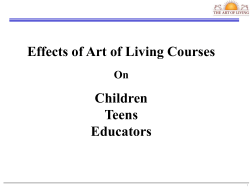 The Art of Living Course for Educators 12 teachers ages 27