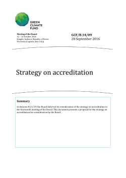 Strategy on accreditation