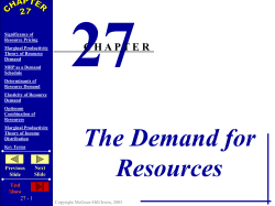 Chapter 27 - The Demand for Resources