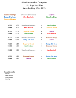 12U Pool Play May 16th - Alva Recreation Complex