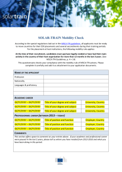 SOLAR-TRAIN Mobility Check