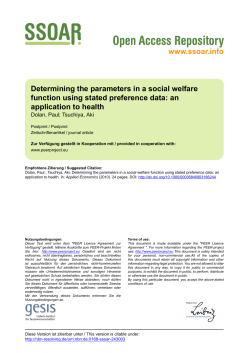 Determining the parameters in a social welfare function