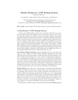 Market Design for a P2P Backup System