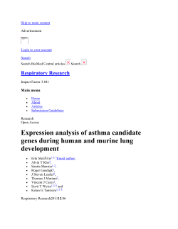 Expression analysis of asthma candidate genes during human and