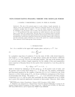 NON-COMMUTATIVE IWASAWA THEORY FOR MODULAR FORMS