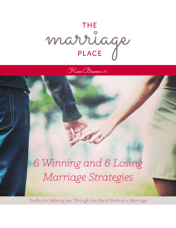 6 Winning and 6 Losing Marriage Strategies