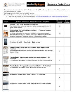 Alcohol resource form