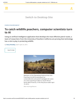 To catch wildlife poachers, computer scientists turn