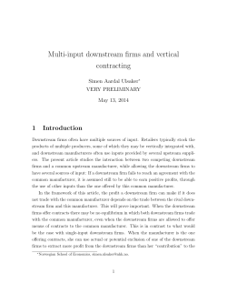 Multi-input downstream firms and vertical contracting