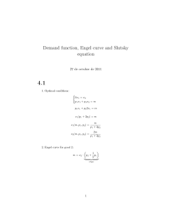 Demand function, Engel curve and Slutsky equation