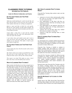 Peer Tutoring - Wisconsin RtI Center