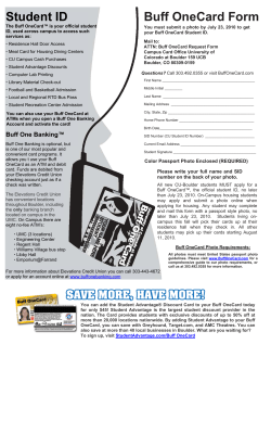 Buff OneCard Form Student ID