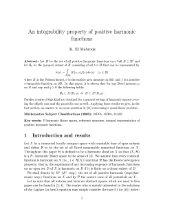 An integrability property of positive harmonic functions K. El