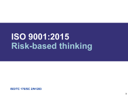 N1283 - ISO 9001:2015 - Risk Based Thinking