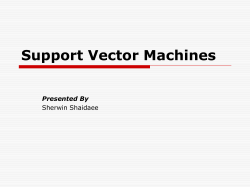 Support Vector Machines