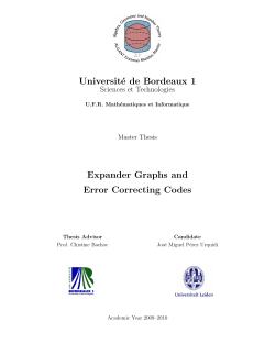 Expander Graphs and Error Correcting Codes
