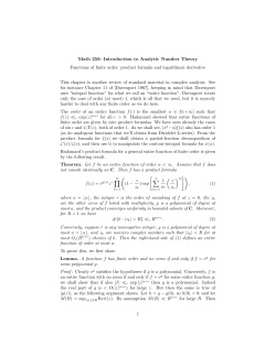 Math 259: Introduction to Analytic Number Theory Functions of finite