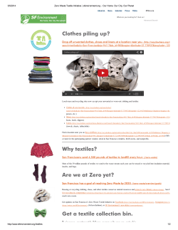 Clothes piling up? Why textiles? Are we at Zero yet? Get a textile