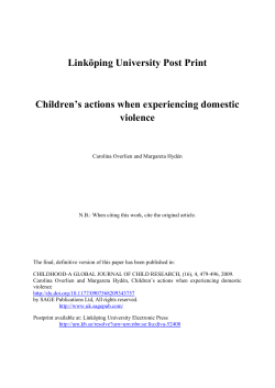Children`s actions when experiencing domestic violence