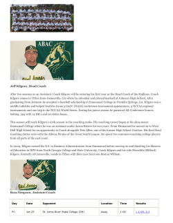 Jeff Kilgore, Head Coach After two seasons as an Assistant, Coach