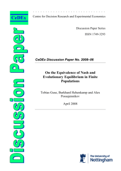 On the Equivalence of Nash and Evolutionary Equilibrium in Finite