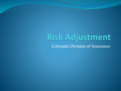 Risk Adjustment - Connect for Health Colorado