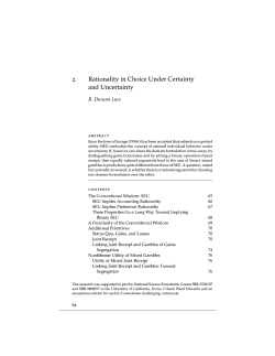 Rationality in Choice Under Certainty and Uncertainty