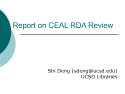 RDA Review - The Council on East Asian Libraries