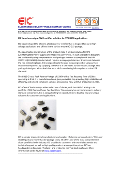 EIC launches unique SMD rectifier solution for VDE0110 applications.