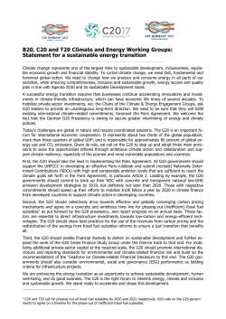 B20, C20 and T20 Climate and Energy Working Groups