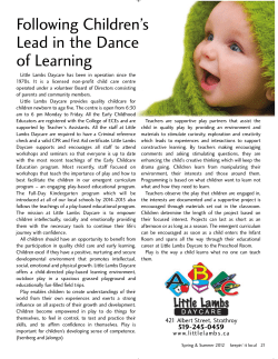 Following Children`s Lead in the Dance of Learning
