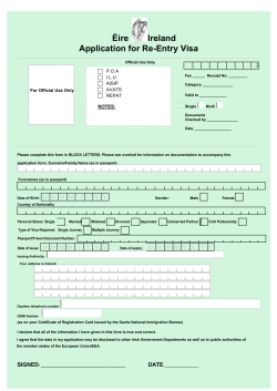 Re-Entry Visa Application Form