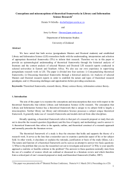 Conceptions and Misconceptions of a theoretical framework in
