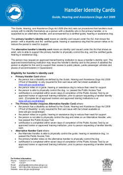 Handler identity cards